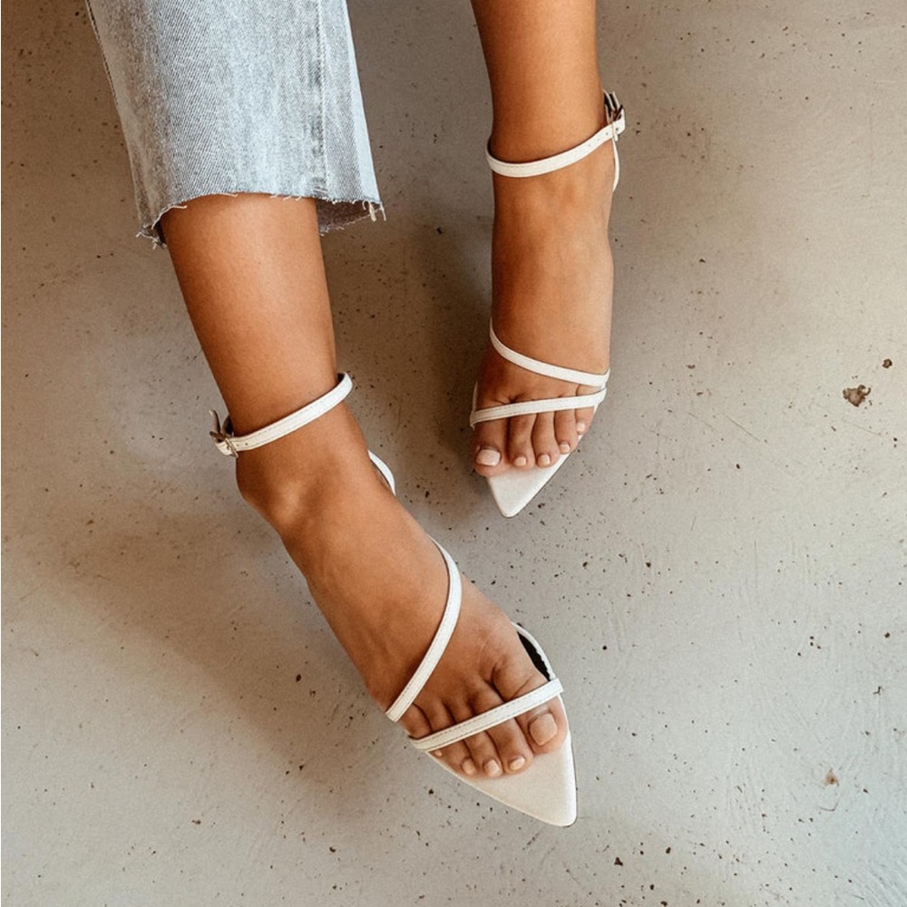 Princess Polly THE TEAGAN HEELS WHITE 5